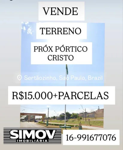 Terreno Próx Cristo R$15.000+parcelas