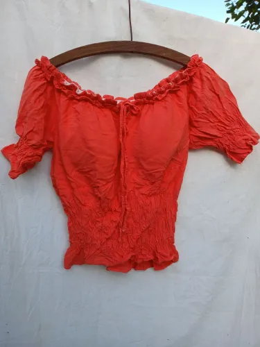 Blusa Ciganinha Coral - Estilo Boho / Camponesa ?#blusaciganinha #offshoulder #bohochic