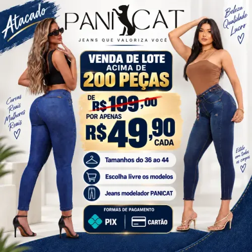 LOTE DE 200 CALÇAS JEANS MODELADORA