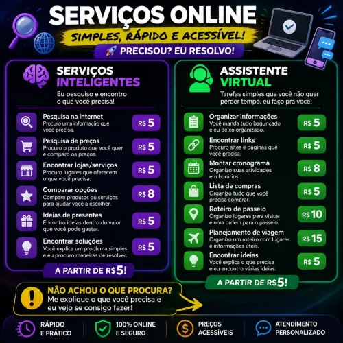 ? SERVIÇOS ONLINE | Eu resolvo tarefas por você! ?