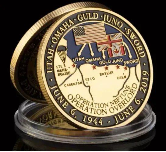 Challenge Coin Americana Moeda Comemorativa Segunda Guerra Mundial Dia D- US NAVY