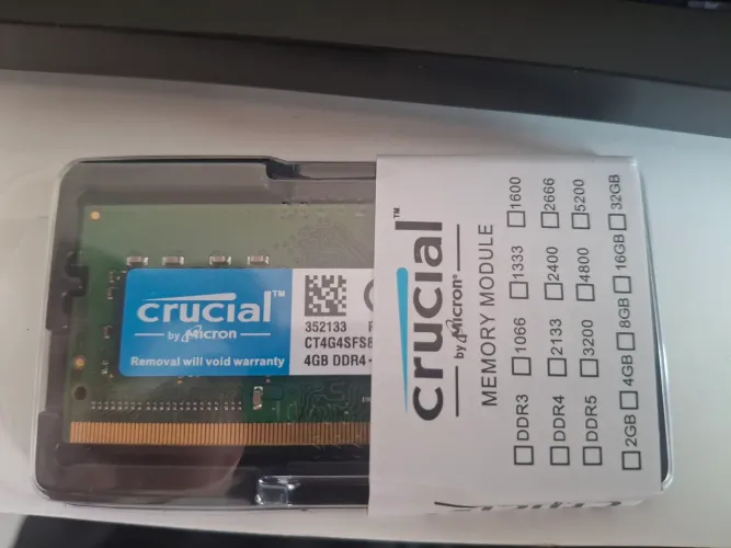 MEMÓRIA RAM CRUCIAL 4GB RAM, DDR4, 2666Hz