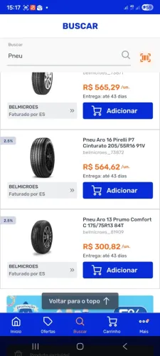 Compre pneus para os clientes da sua loja