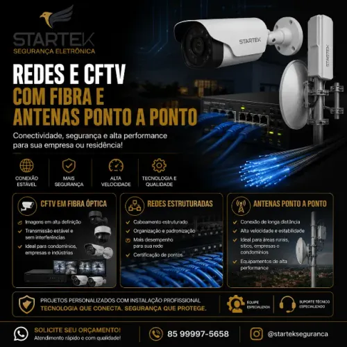 Redes CFTV com Fibra Óptica e Antenas Ponto a Ponto