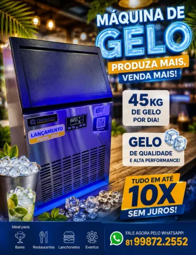 Máquina de gelo gelopar nova com garantia de fabrica