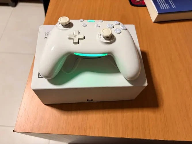 Kit 2 controles joysticks pc, switch, android, ios pbtails crush branco hall effect