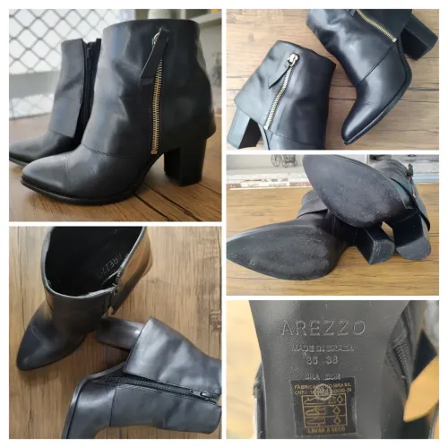 Bota Cano Curto Arezzo Couro Legítimo - Tam 36