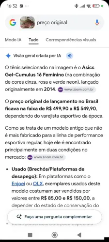 Tênis feminino Asics gel cumulos