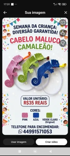 Cabelo maluco camaleão.