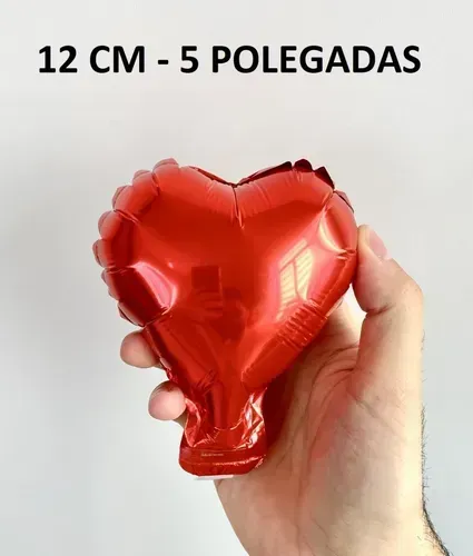 Balão Coração 12cm Metalizado - Kit com 300 Unidades em 9 cores Decoração Festa 