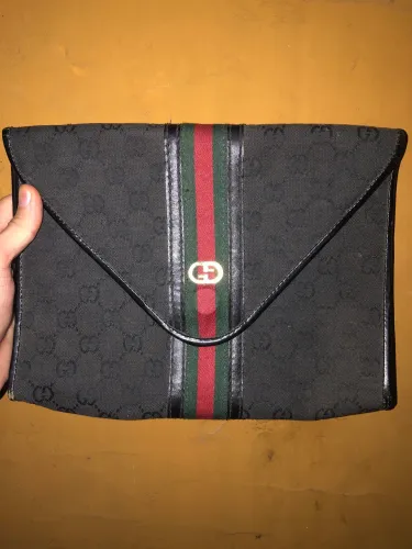 Bolsa Clutch Gucci Vintage Preta Original anos 80