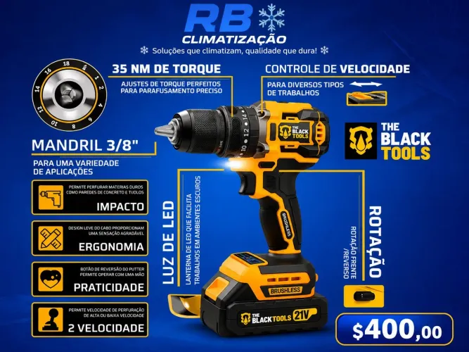 Parafusadeira 21 V Black & Tools