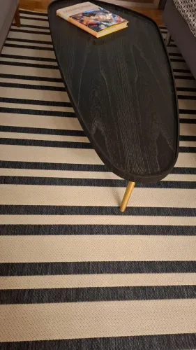 Mesa de centro organica preto-dourado 1.20 m