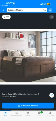 Cama Casal 6 Gavetas Dreams Madeira Maciça Marrom/ - Móveis Saraiva OPORTUNIDADE