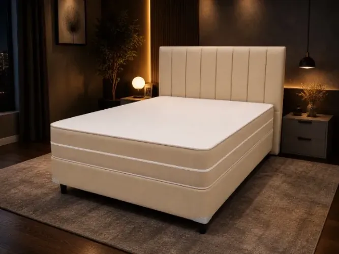Cama Casal Completa + Cabeceira + Colchão Bonnel - Entrega Rápida!