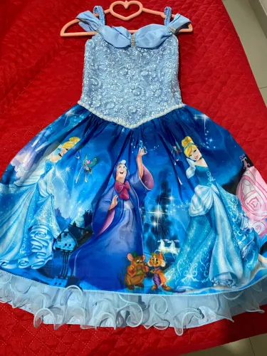 Vestido Infantil Luxo Cinderela 