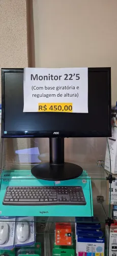 Monitor Aoc 22.5 com base giratória e regulagem de altura