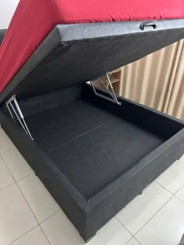 Cama Box Baú Queen + Colchão Ortopédico
