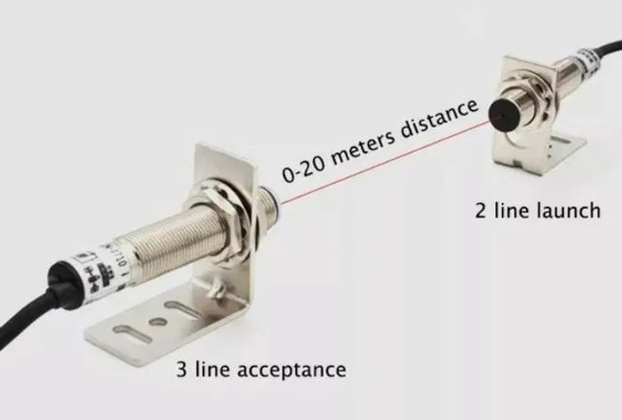 Sensor De Barreira Feixe De Laser M12 Npn Alcance 30 Mts Arduino Automação COD-AM262   