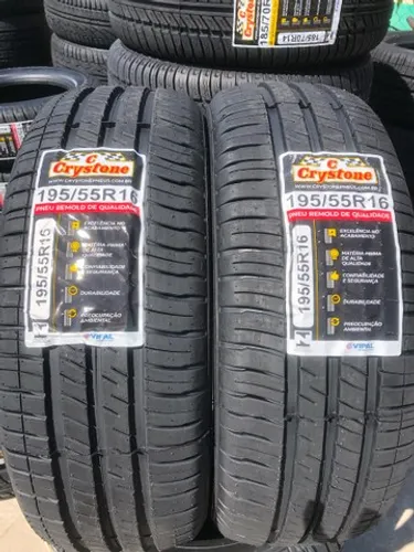 Par de pneus crystone 195/55/16