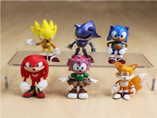 Kit c/ 06 Bonecos Sonic The Hedgehog ? Aceito Cartões ? Entrego em Estações de Trem/Metrô