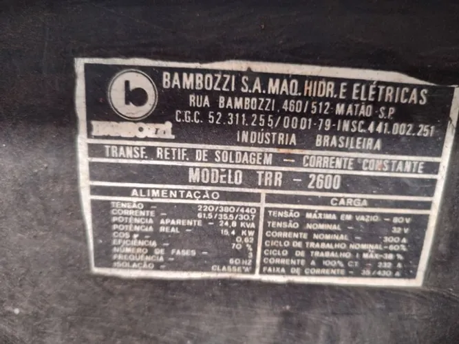 Solda Retificadora Bambozzi TRR 2600