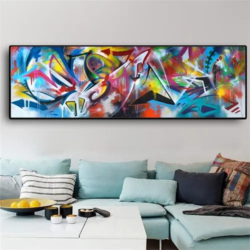 Tela colorida 150 cm x 50 cm graffiti óleo pintura abstrata (retirada na Freguesia)
