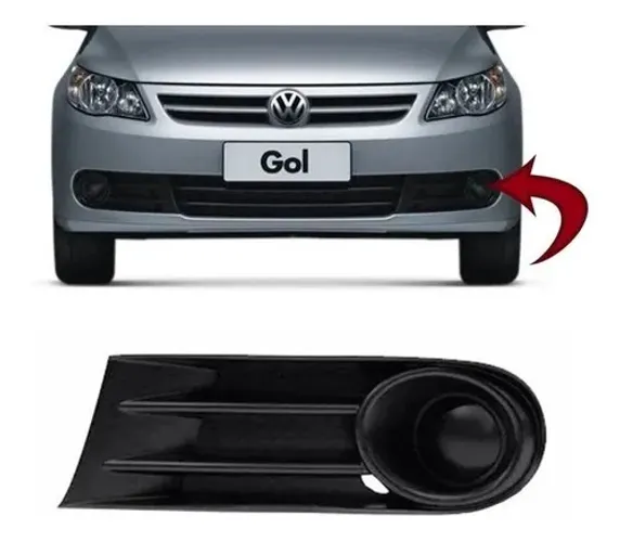Grade Moldura Preta Farol Milha Sem Furo Gol G5 Esquerdo
