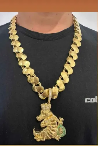 Corrente 16mm e pingente moeda antiga Promoção