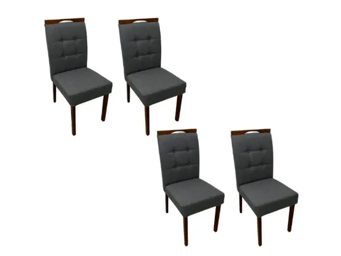Cadeiras Nicole 4 unidade Cinamomo/Cinza Até 12x - Frete Grátis