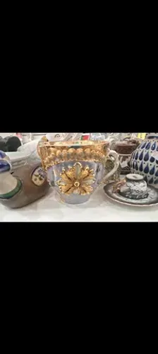 Belíssima Xícara Antiga Em Porcelana Policromad