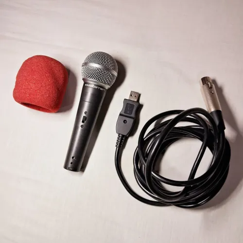 Microfone profissional + cabo USB + protetor