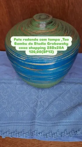 Vaso pote com tampa Tao Bambu