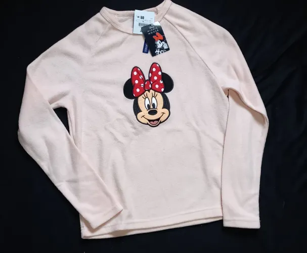Blusa Infantil Manga Comprida Fleece Minnie Mouse Disney