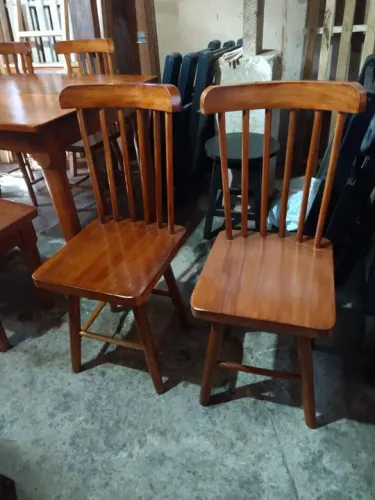 Cadeira de jantar estilo country de madeira maciça