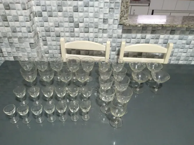 Jogo de taças de cristal