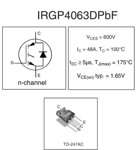 KIT COM 5 GBT 4063D 600V 48A