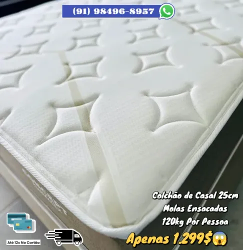 COLCHÃO DE CASAL MOLAS ENSACADAS 25CM