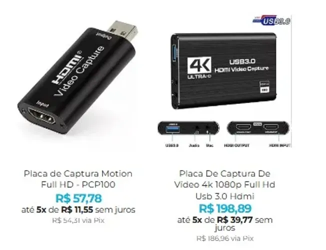 Placa de Captura: Capture a Essência do Mundo Digital em Até 8x Sem Juros