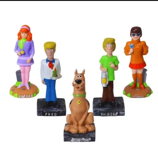 Coleção 5 Estátuetas Turma do Scooby Doo Decoração 