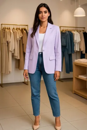 Blazer lilás elegante Marca Wind Fable Tamanho PP