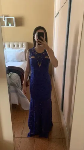 Vestido de renda azul - tamanho M