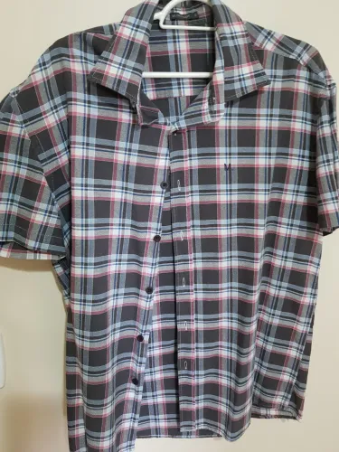 Camisa Xadrez Manga Curta Masculina M Officer