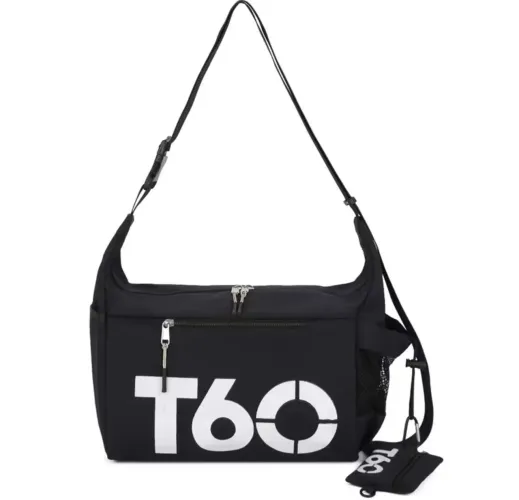 Bolsa de Ombro Com Bolsinha Marca T60 Original De Lona Grande para Lazer Mochila Bolsas