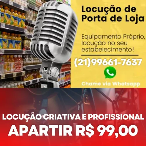 Faço locução para lojas e eventos