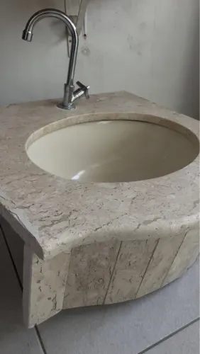 Cuba oval de mármore para banheiro