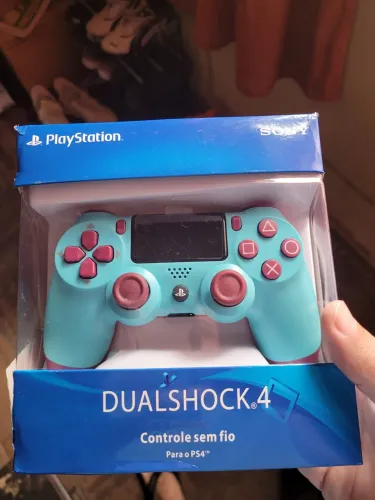 Controle DualShock 4 PS4 - Novo - Azul e Rosa
