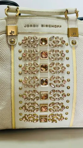 Bolsa Jorge Bischoff Couro Mão Bege