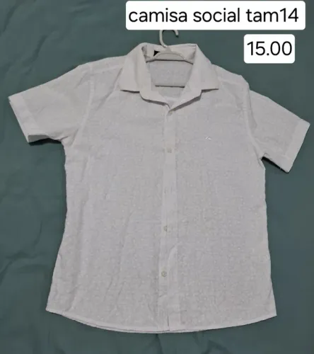 Camisa social branca tam 14