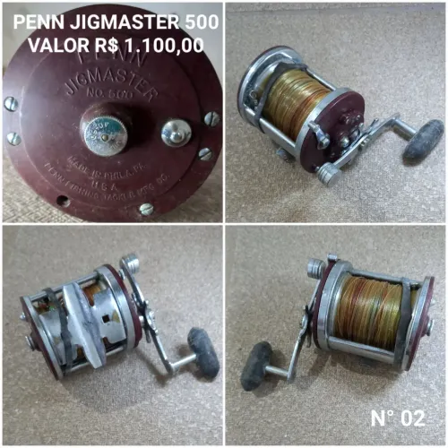 CARRETILHA DE PESCA USADA EM BOM ESTADO MARCA PENN MODELO JIGMASTER 500  ( MARRON )